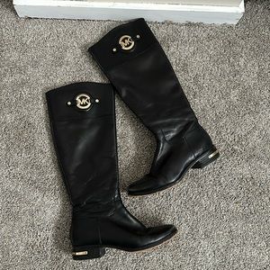 Michael kors black leather boots
